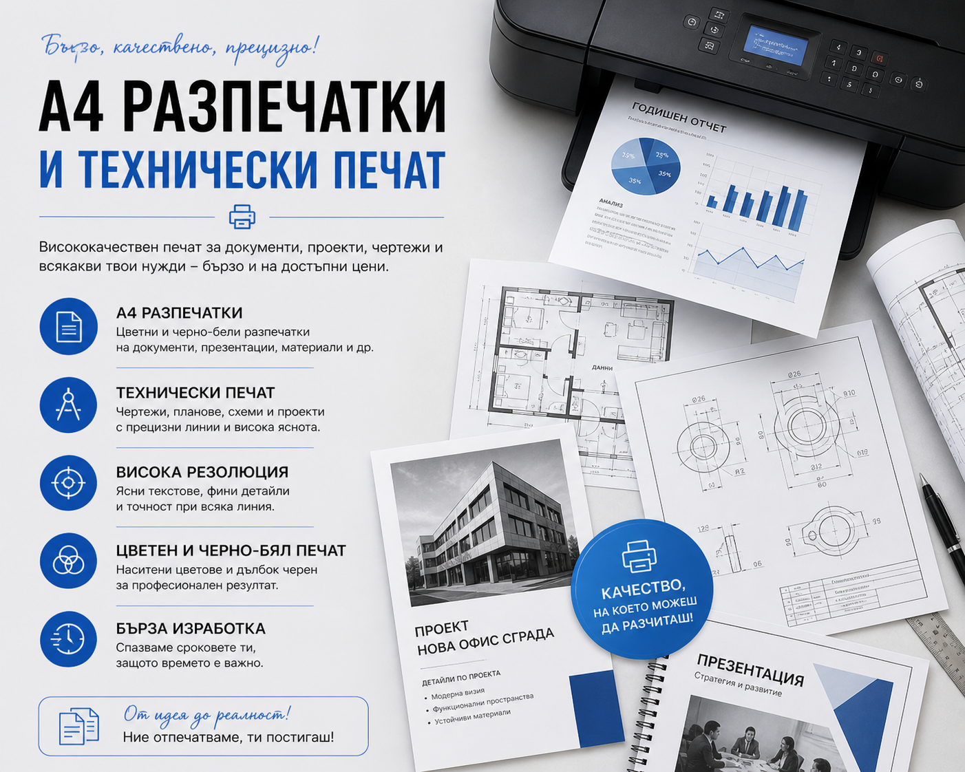А4 разпечатки и технически печат